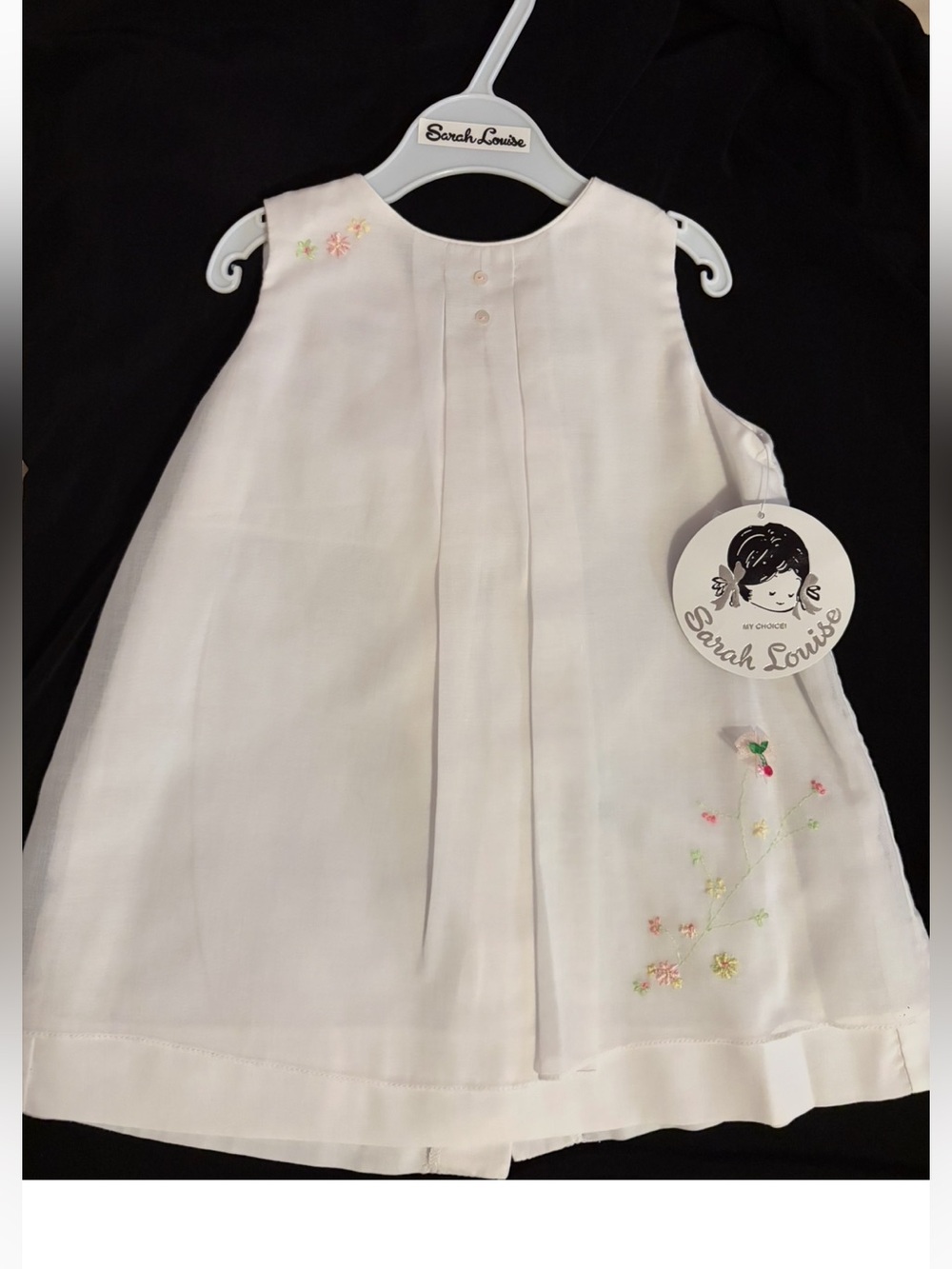 New Sweet Sarah Louise White Sleeveless Hand Embroidered Girls Dress
